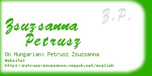 zsuzsanna petrusz business card